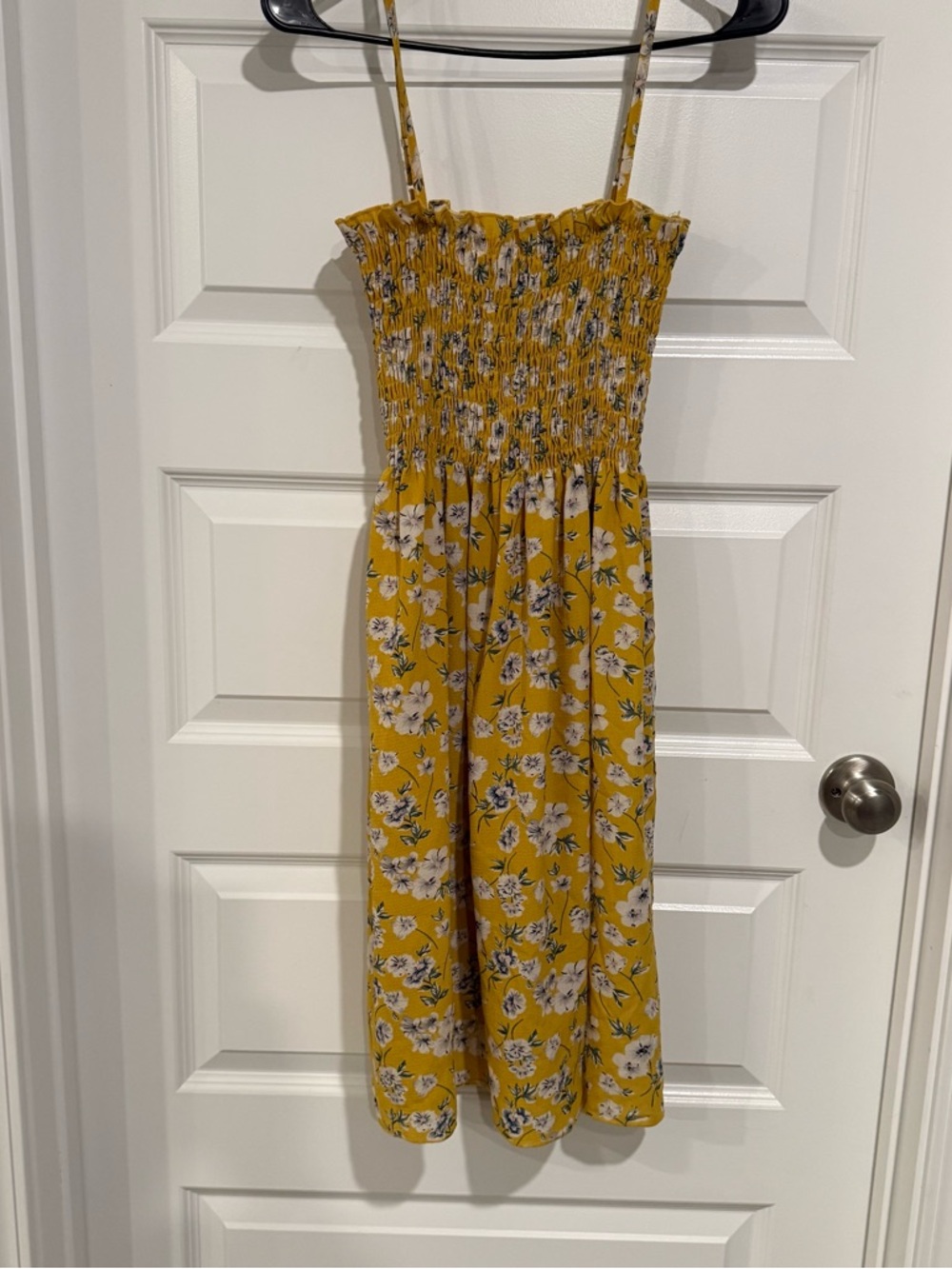 Yellow Floral Smocked Jumpsuit